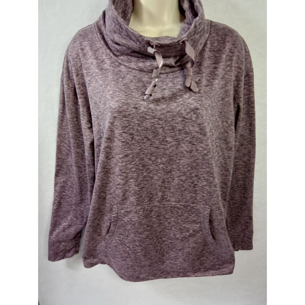Crane women large pink/purple cowl neck‎ pullover long sleeve sweatshirt